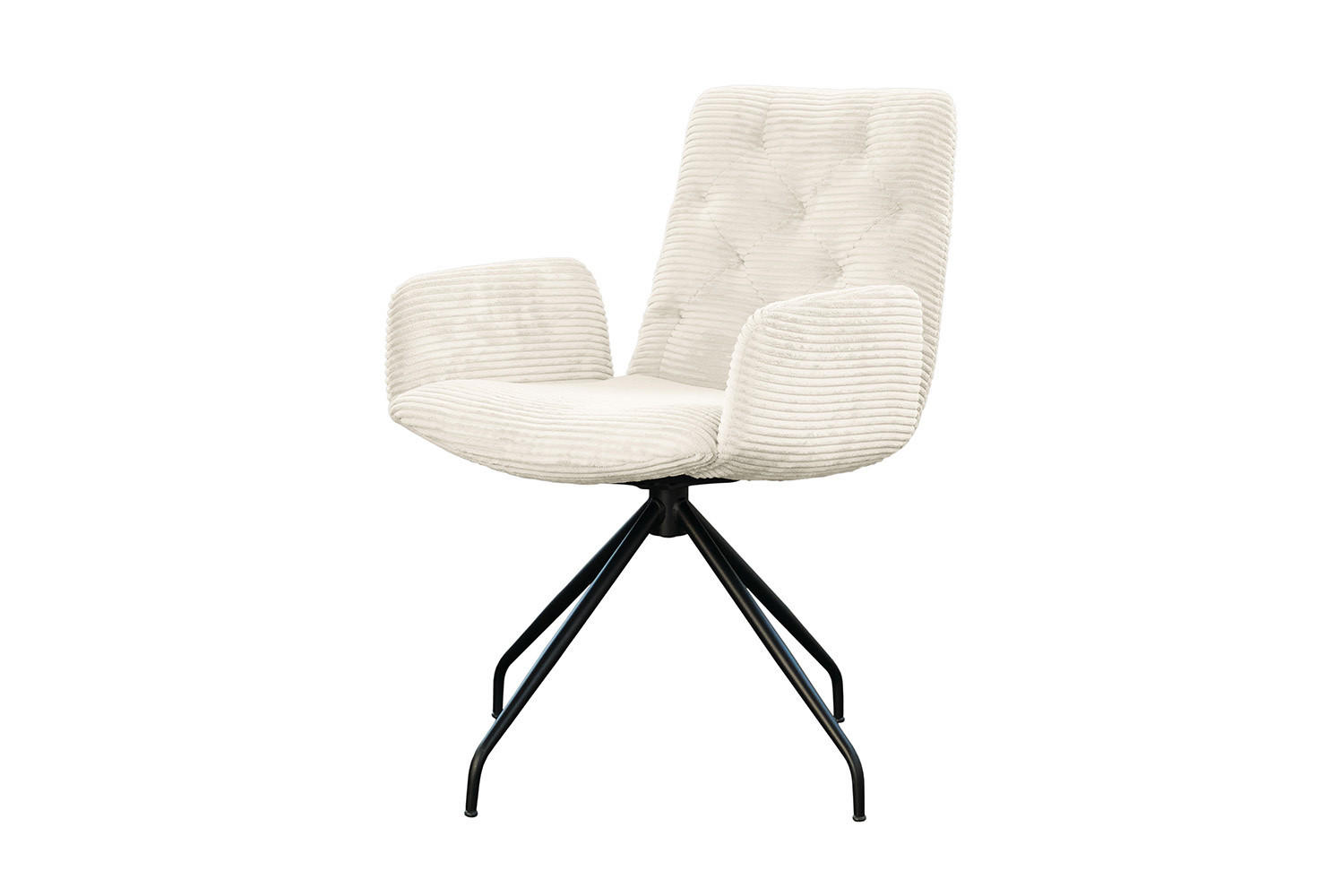 DREHSTUHL NEW CHARME Cremeweiß Cord - Creme, Textil (59/87/66cm) - KAWOLA