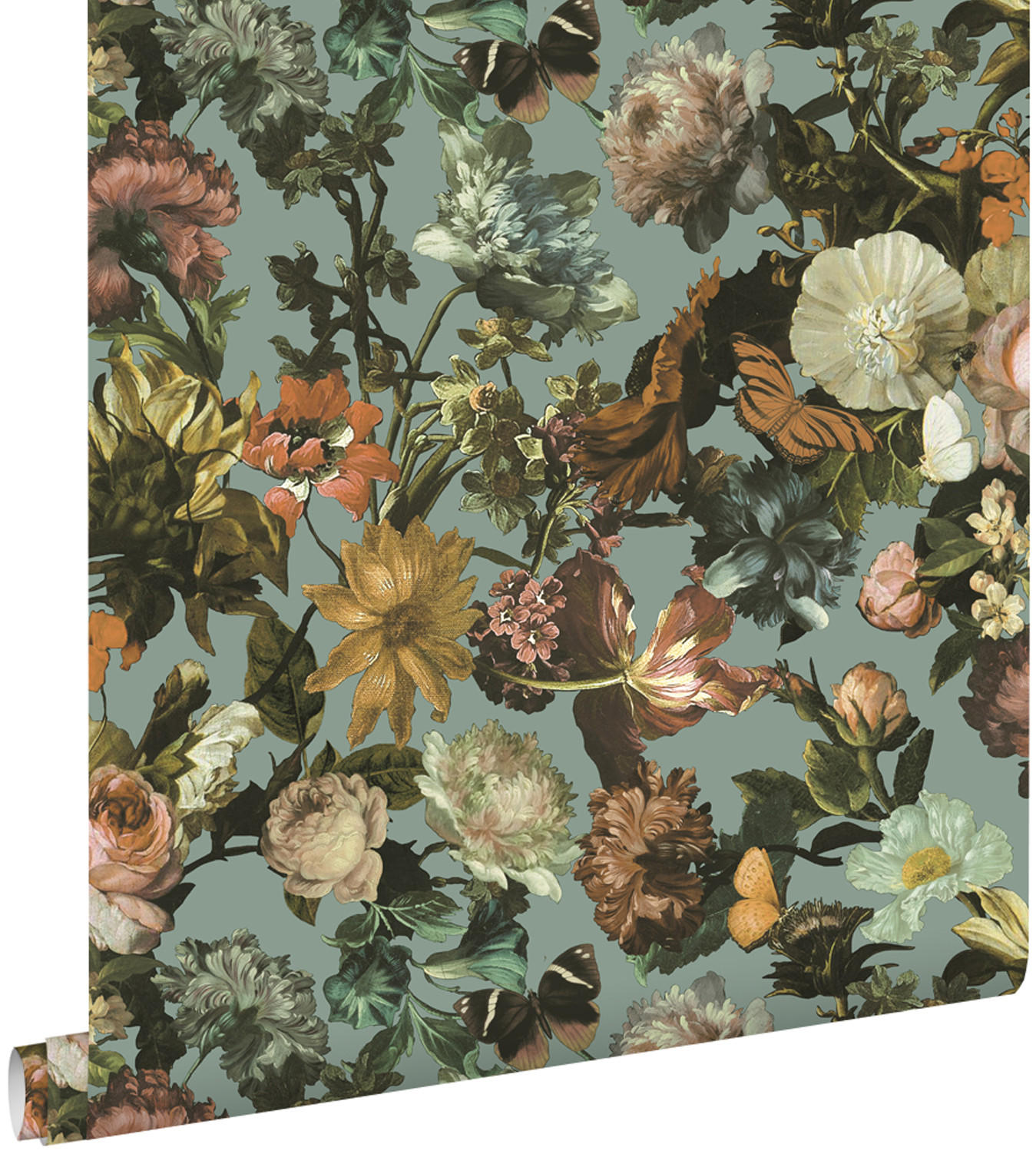TAPETE Blumen 53 cm x 10.05 m - Blau, Papier (53/1000cm) - ESTAhome