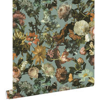 TAPETE Blumen 53 cm x 10.05 m - Blau, Papier (53/1000cm) - ESTAhome