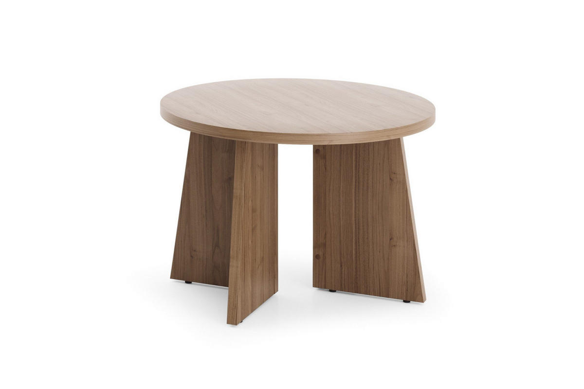 COUCHTISCH AURO 08 Ø58 cm in Kaschmir / Royal Nussbaum - Nussbaumfarben, Holzwerkstoff (58/58/40cm) - Deine Möbel 24