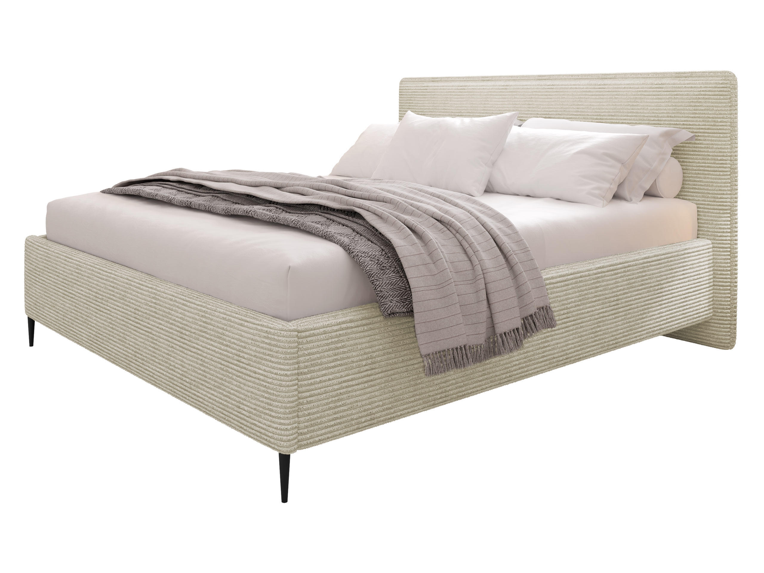 POLSTERBETT Puretta - Schwarz/Naturfarben, Holzwerkstoff/Textil (140/200cm) - MIRJAN24