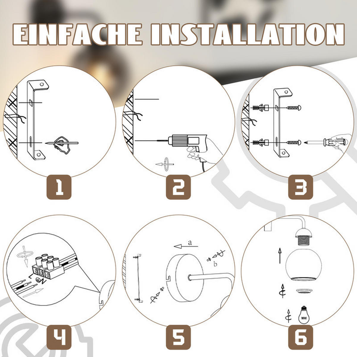 WANDLEUCHTE Inverter 22/13/13 cm - Schwarz, Glas (13/13/22cm) - ZMH