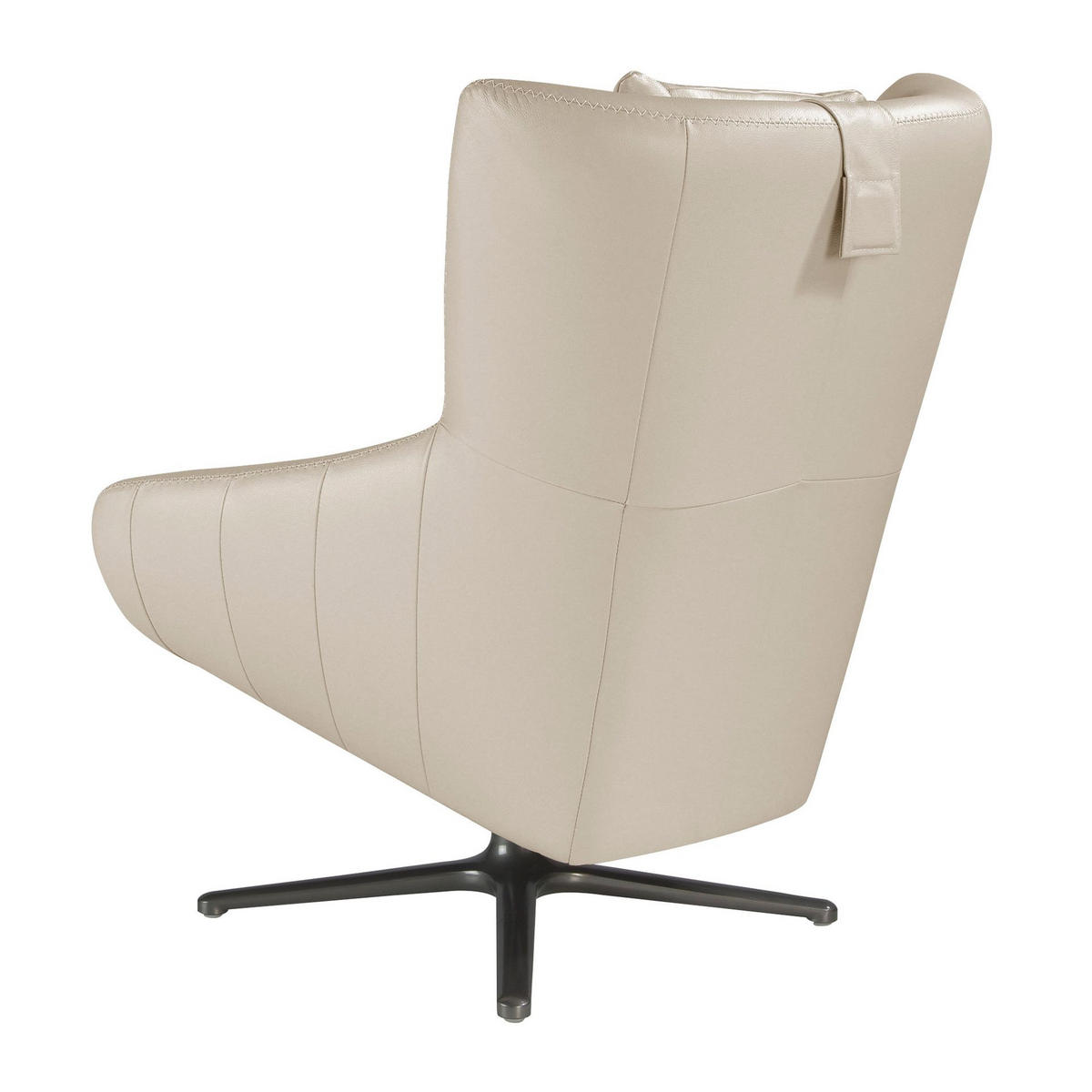LEDER-DREHSESSEL Grau Taupe 76/90/100 cm - Taupe/Edelstahlfarben, Leder/Metall (76/100/90cm) - ANGEL CERDA