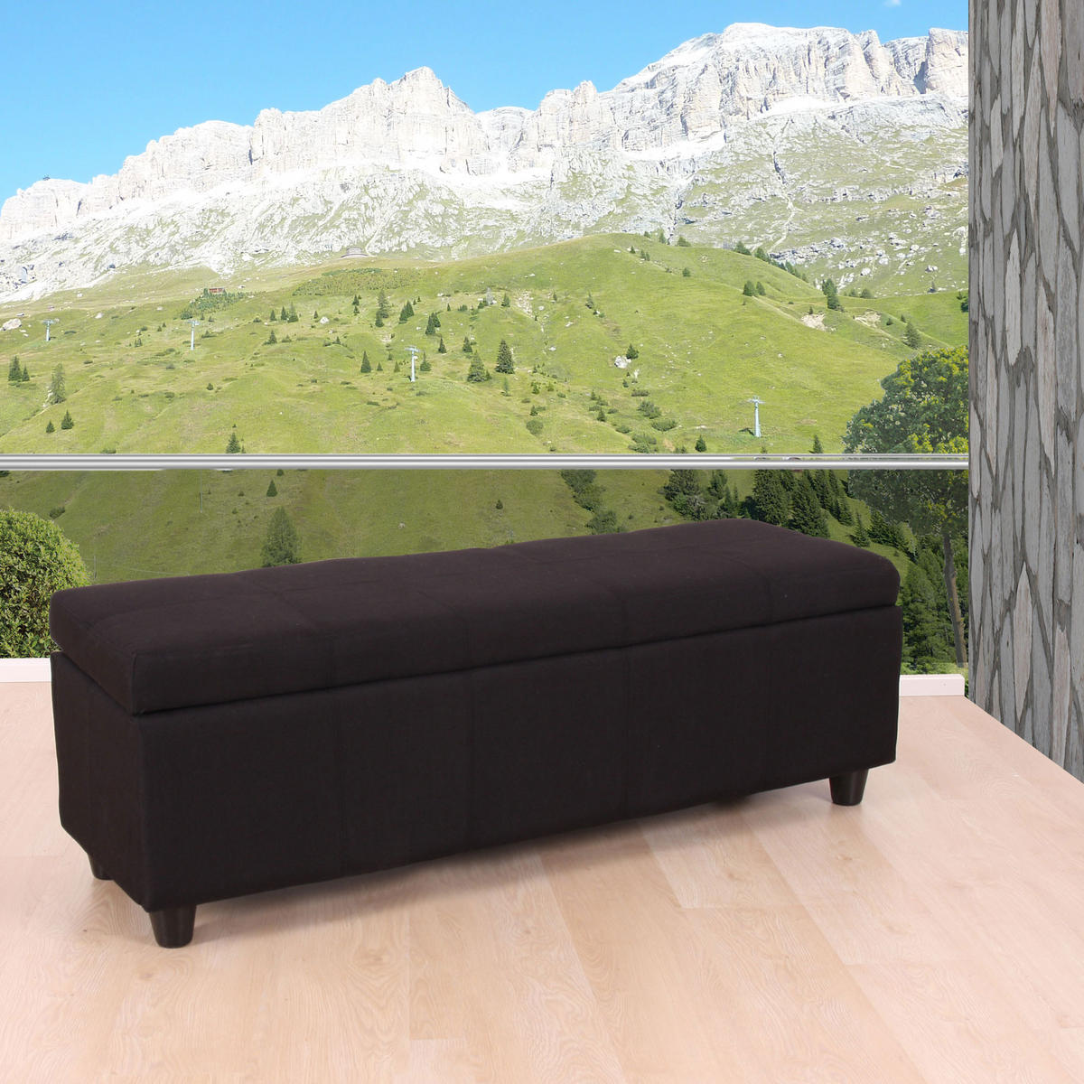 AUFBEWAHRUNGS-TRUHE Schwarz - Schwarz, Textil (114/45/45cm) - MCW