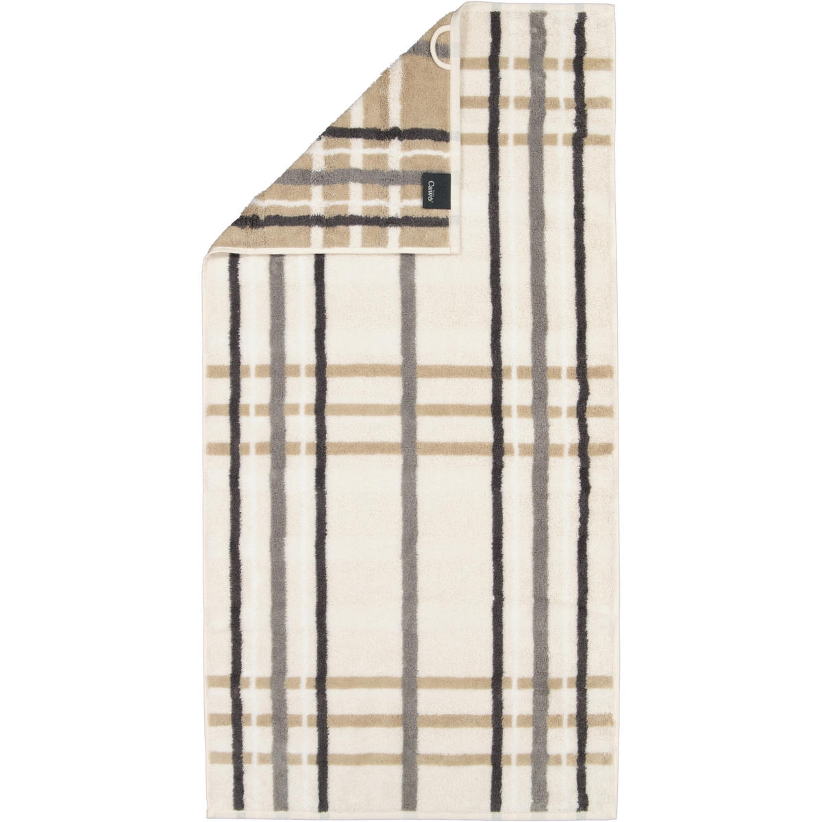 HANDTUCH NOBLESSE CHECK 1089 NATUR - 33 - Beige, Textil (50/100cm) - Cawoe