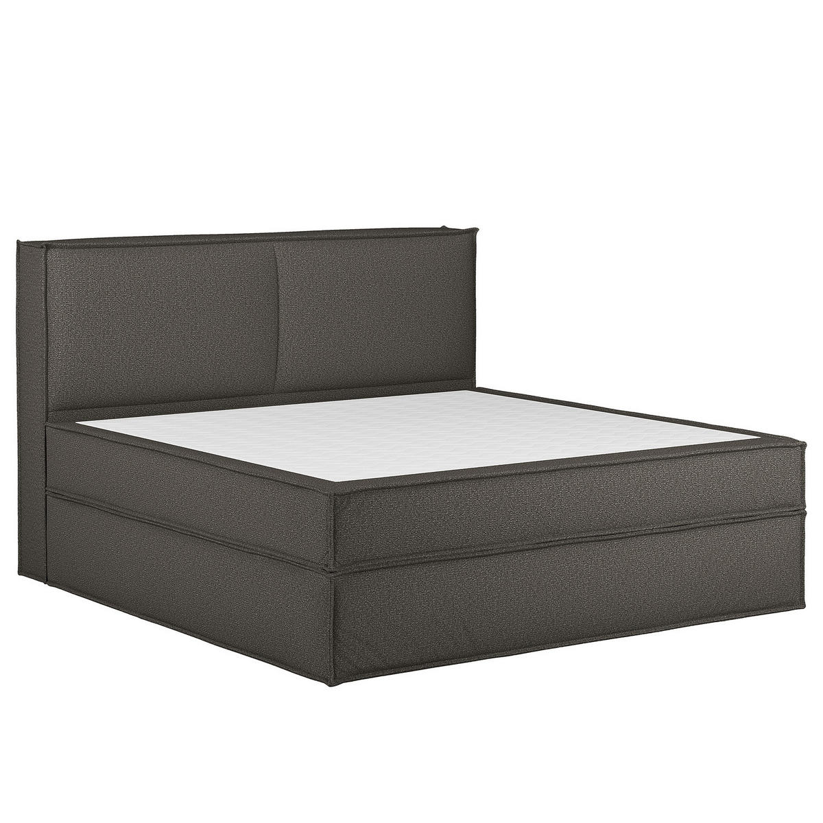 BOXSPRINGBETT mit Kopfteil - Premium - Braun, Textil (180/200cm) - home24