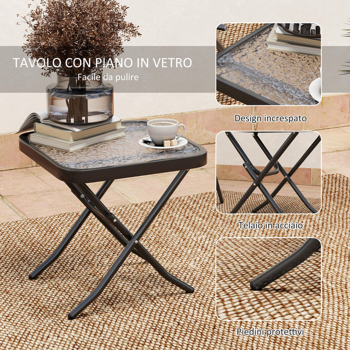 GARTEN-BEISTELLTISCHSET Grau 3 Stück - Grau, Naturmaterialien (70/64/87cm) - GiPP