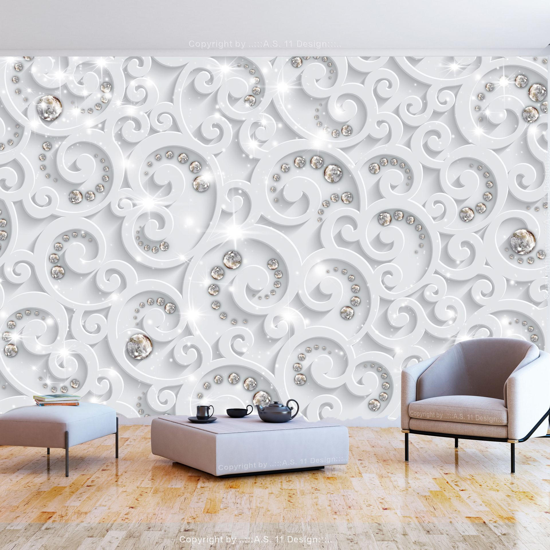 VLIESTAPETE Weiß 250/175 cm - Weiß/Grau, Textil (250/1cm) - KUNSTLOFT