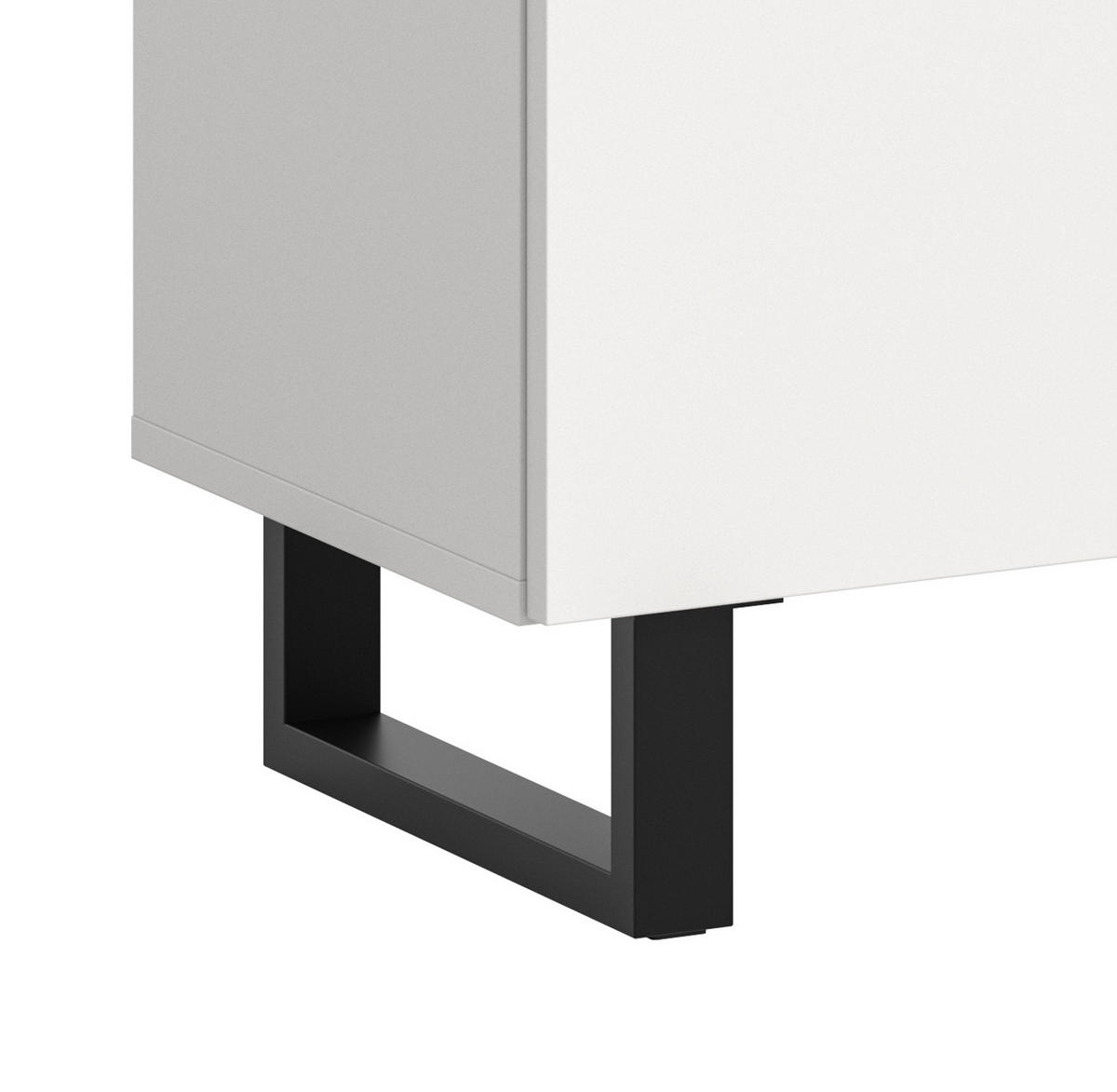 SIDEBOARD weiß mit schwarz, Kommode 160 x 84 cm mit Soft-Close, Gelia - Schwarz/Weiß, Holzwerkstoff/Metall (160/84/36cm) - Inn.Furn