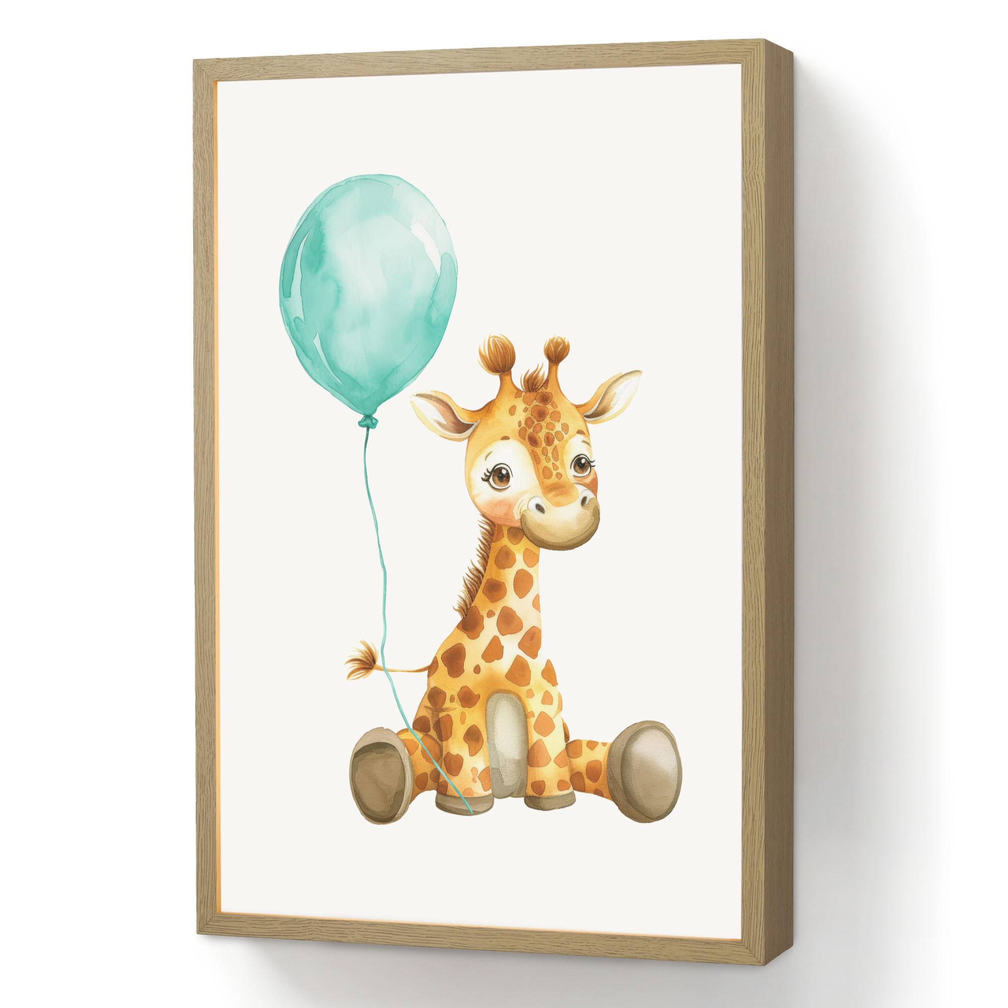 OnlyWow DOBÍJECÍ NOČNÍ LAMPIČKA Žirafa - Dítě - Zvířata - Modrý balón 40x60 cm