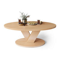 COUCHTISCH Oval Eiche Natur mit Ablage - Eichefarben, Holzwerkstoff (60/110/45cm) - designimpex