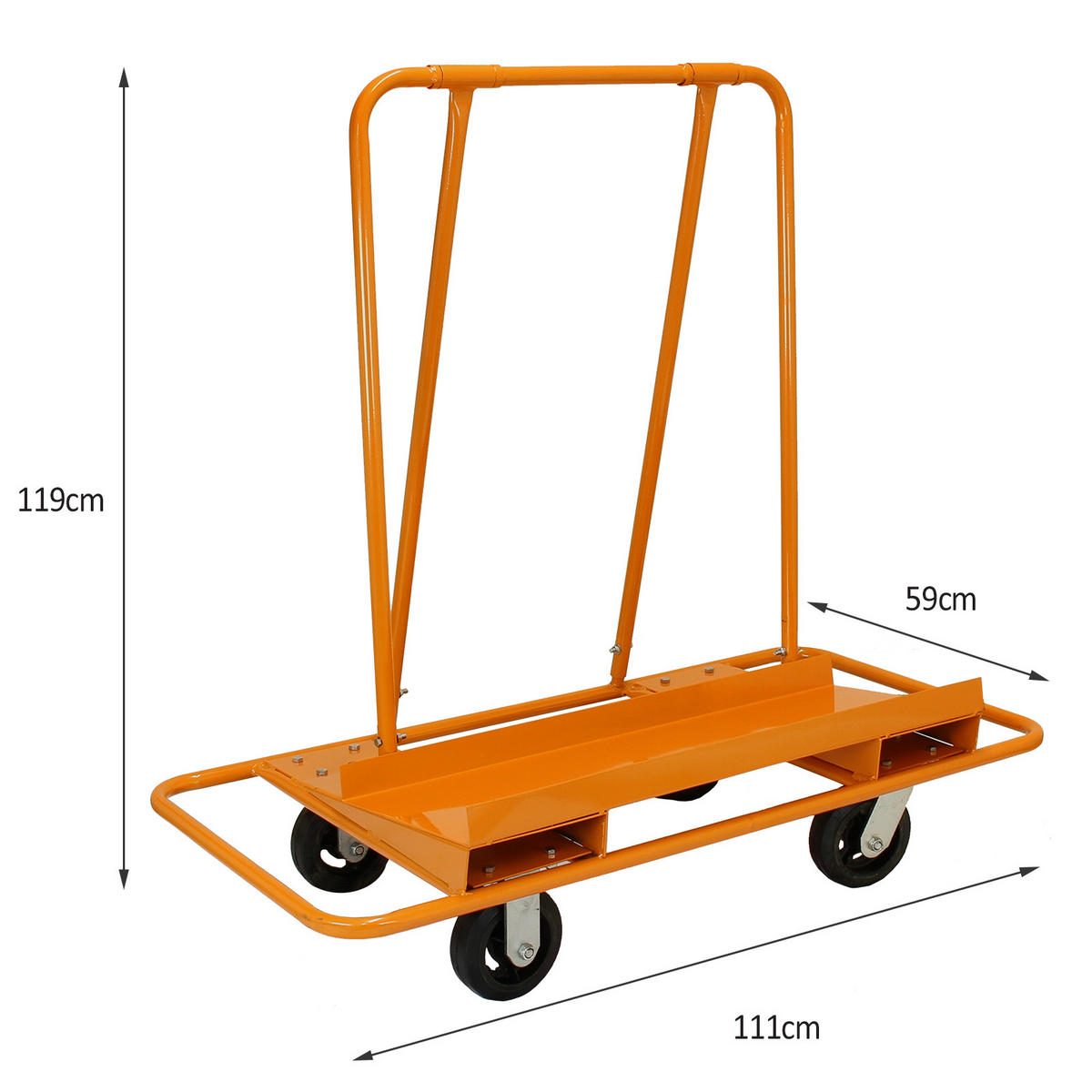 TRANSPORTWAGEN Gipskartonplatten 1000kg - Orange, Metall (111/119/59cm) - Monstershop