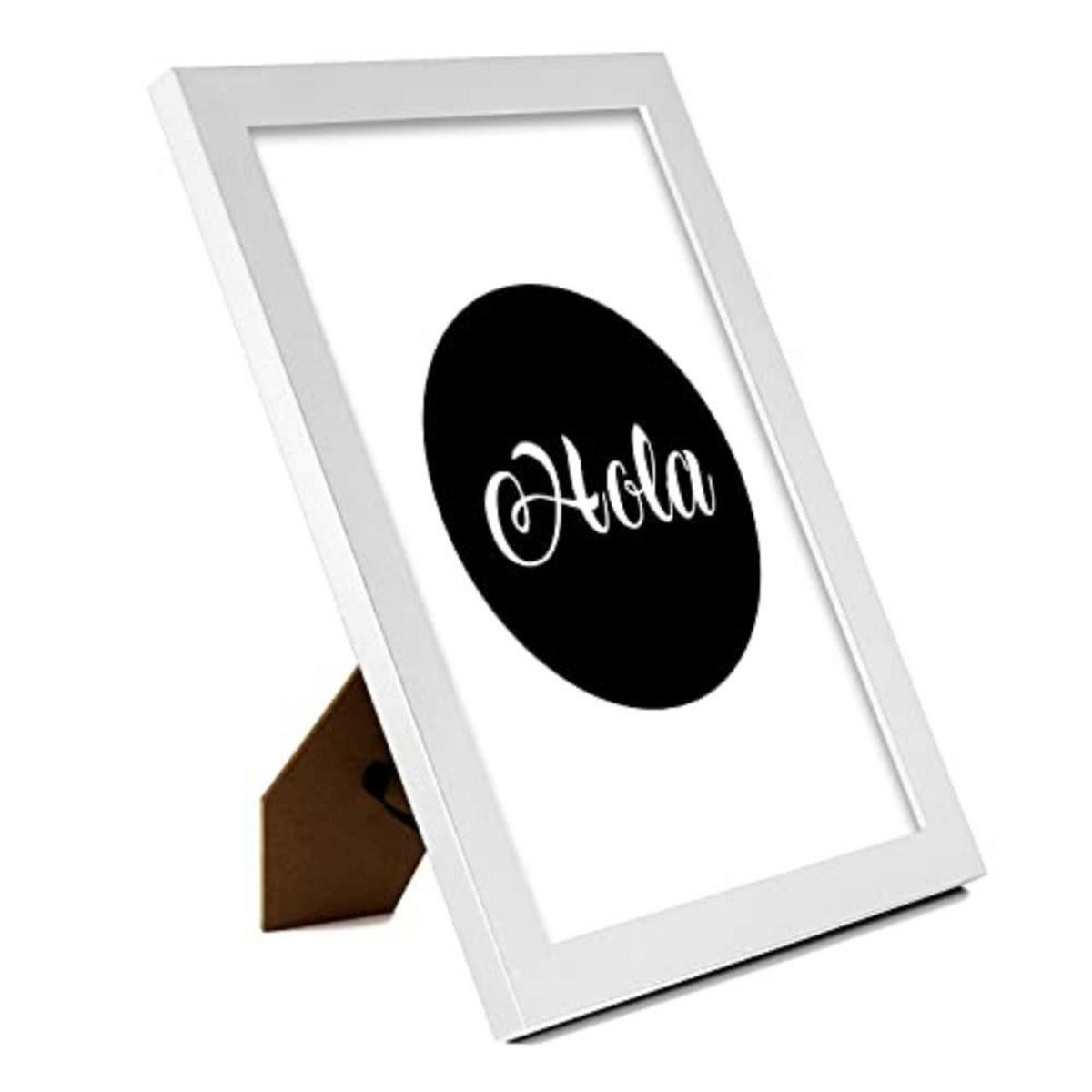 POSTER Set mit 4 Hallo TypografieStil A4 Weißer Rahmen - Weiß, Papier (29.7/3cm) - Nacnic