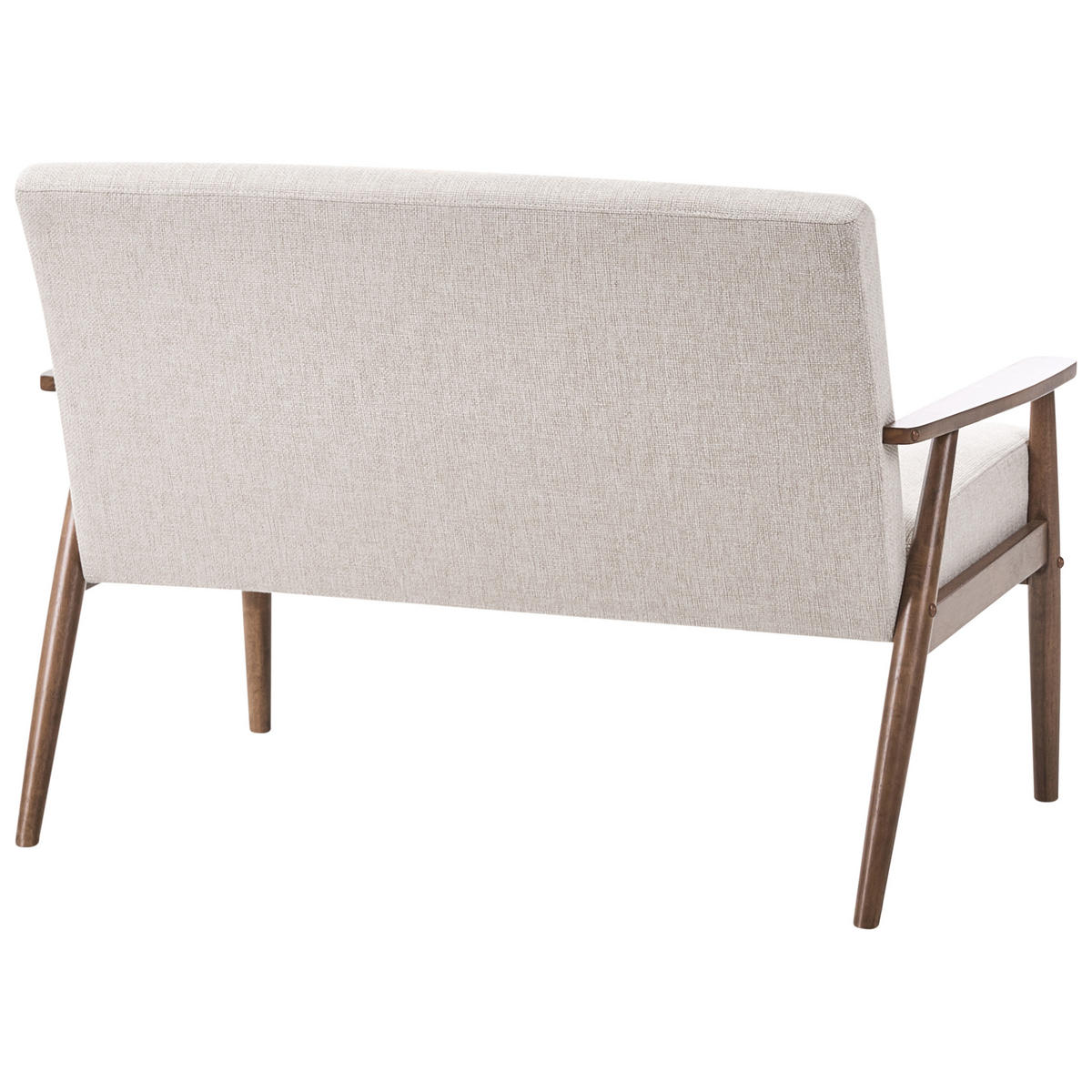 SOFA 2-Sitzer Dunkelbraun/Beige Esrum - Beige/Dunkelbraun, Holz/Textil (111/79/72cm) - Beliani