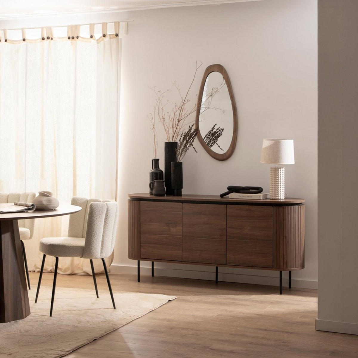 ANRICHTE NIEDRIGE Helios Walnuss 160 cm x 76 cm - Walnussfarben, Holzwerkstoff (160/76/40cm) - Klast Home