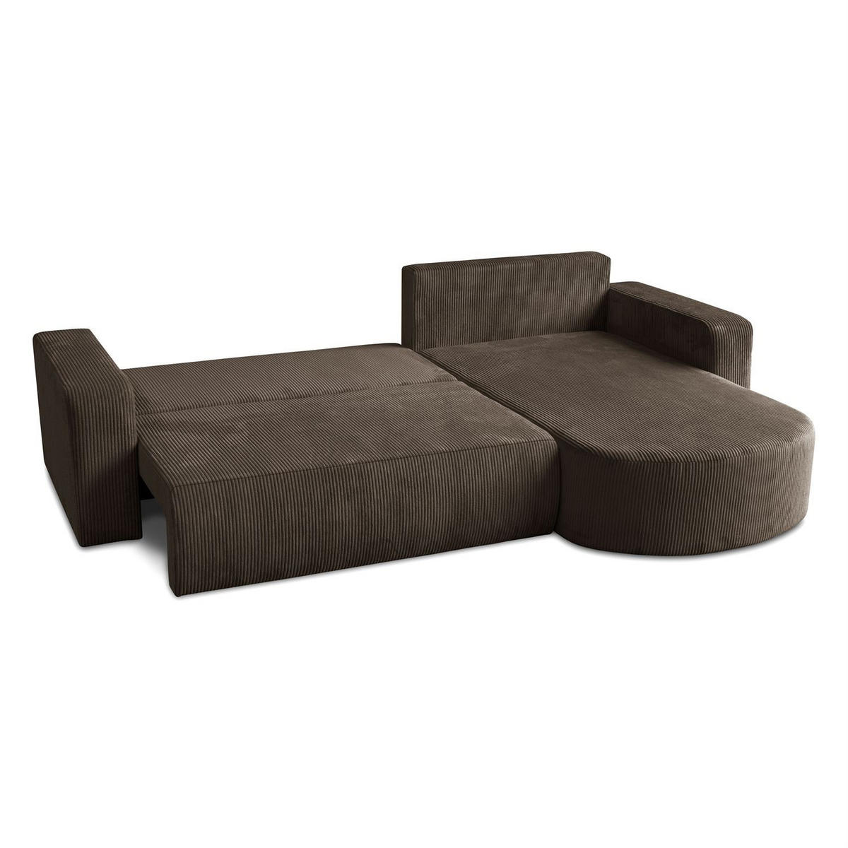 ECKSOFA SOPRANO mit Schlafunktion und Stauraum POSO 06 - Dunkelbraun, Textil (271/175cm) - Lookway