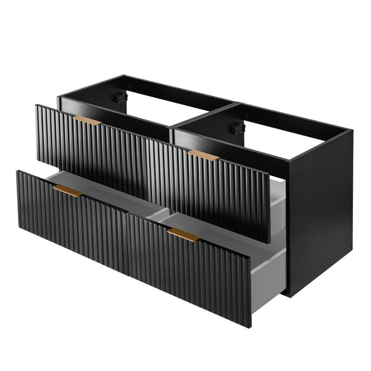 WASCHBECKUNTERSCHRANK Schwarz matt/Craft Eiche 120/57/46 cm - Schwarz, Holzwerkstoff (120/57/46cm) - Rodan