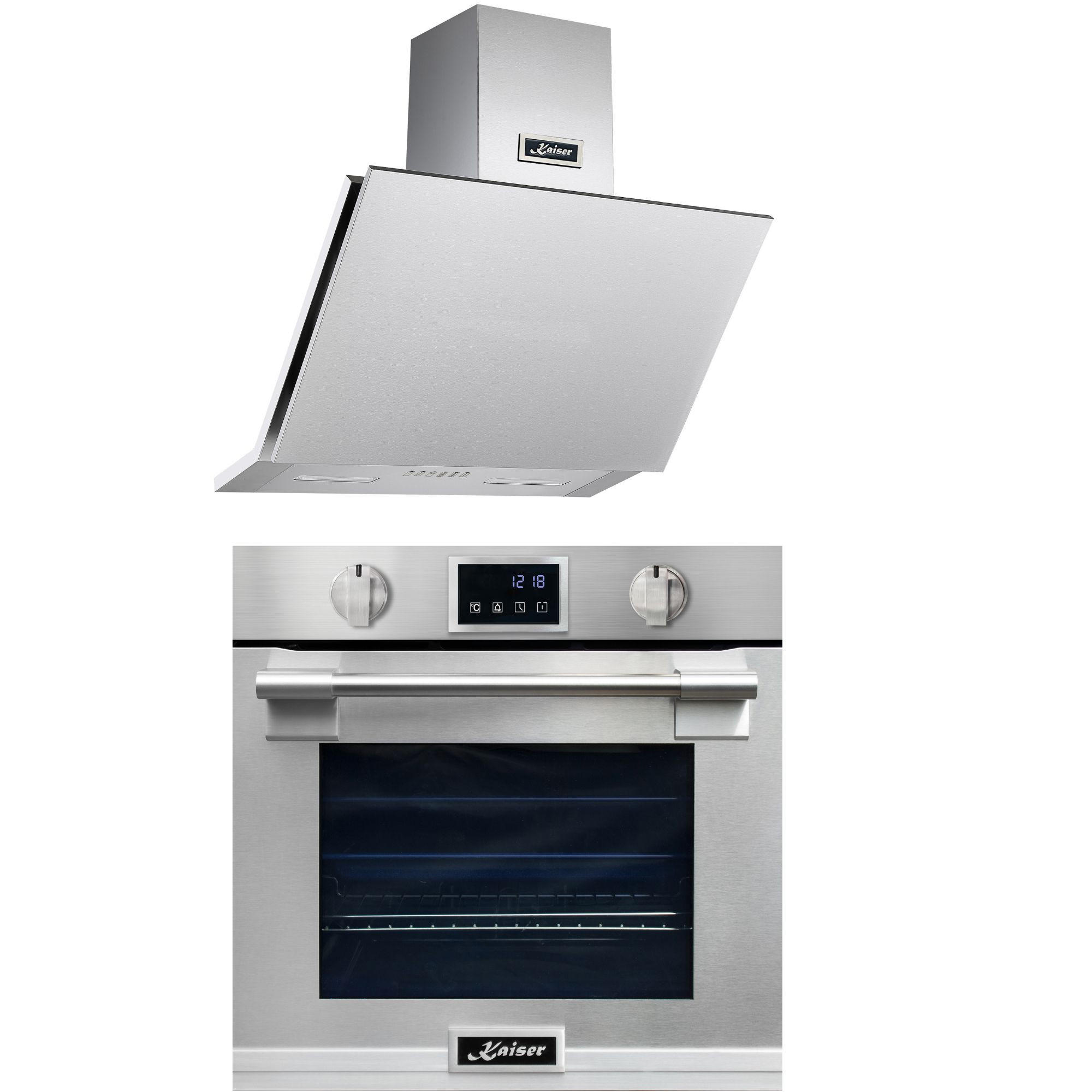 EINBAU-BACKOFEN 60 cm EH 6339 + Dunstabzugshaube 60cm 1250m³/h AT 6455 - Silberfarben, Metall (59.4/59.4/57.5cm) - Kaiser Küchengeräte