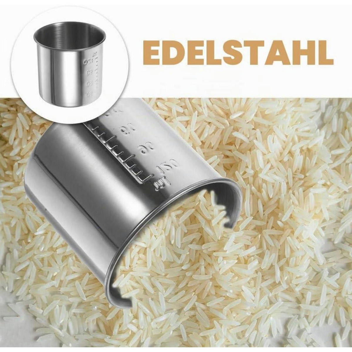 MESSBECHER Edelstahl 2-teiliges Set - Silberfarben, Metall (0.12L)