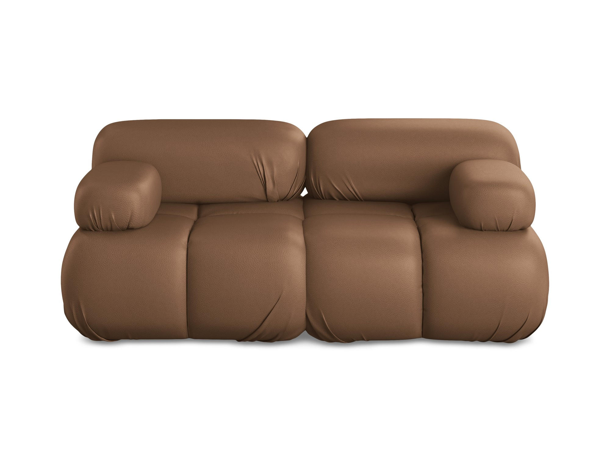 2-SITZER-SOFA Kunstleder Braun - Lila/Schwarz, Leder/Kunststoff (190/70/96cm) - Makamii