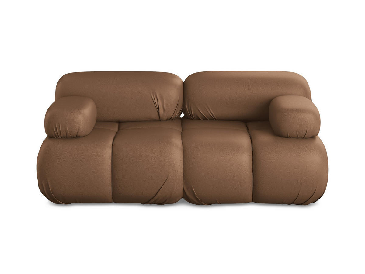 2-SITZER-SOFA Kunstleder Braun - Lila/Schwarz, Leder/Kunststoff (190/70/96cm) - Makamii