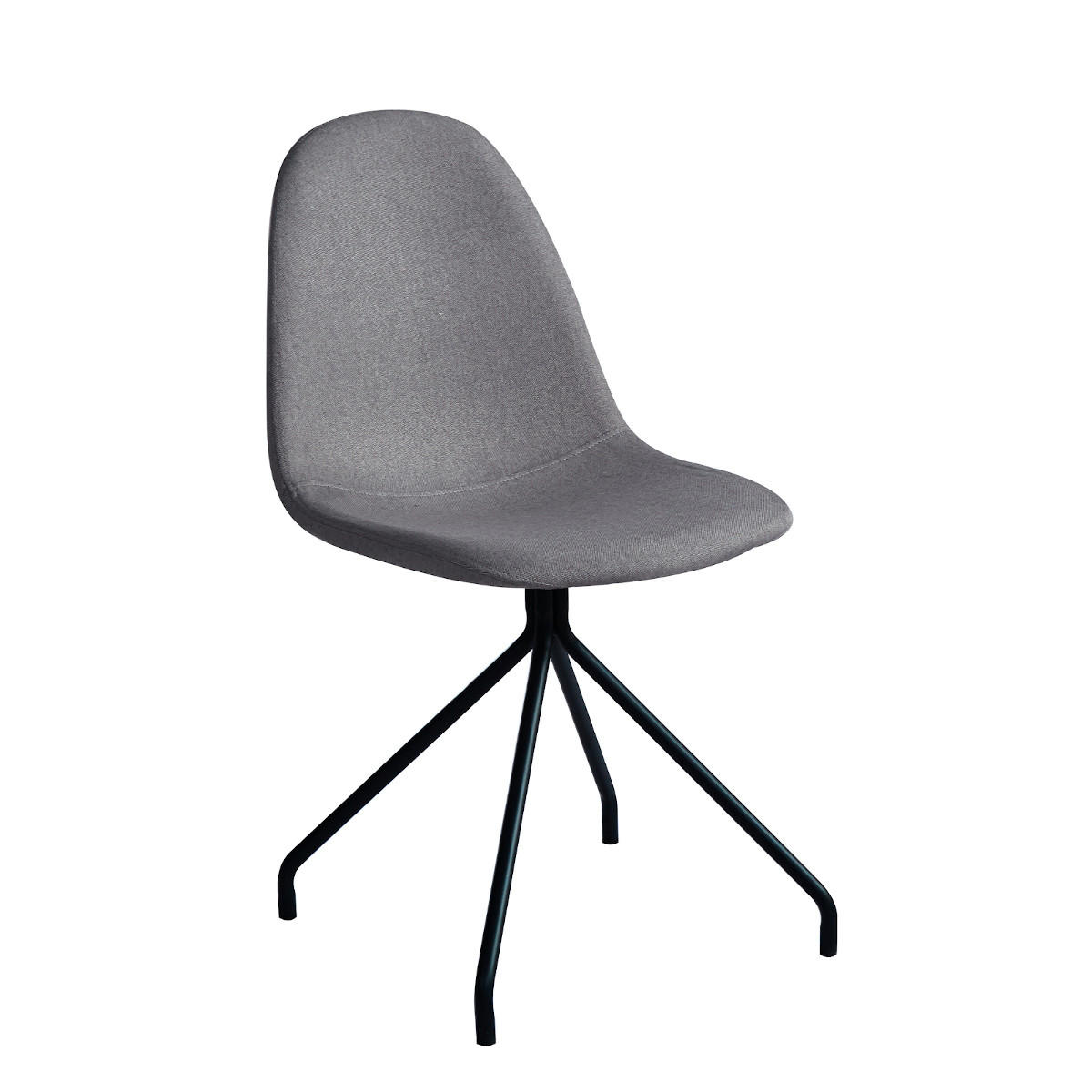 ESSZIMMERSTUHL 2er Set Hellgrau - Schwarz/Grau, Textil/Metall (44/87/40cm) - SVITA