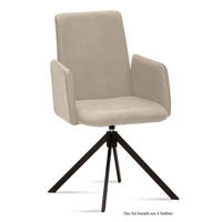 ARMLEHNSTUHL drehbar (4er-Set) Deasia 52x92x60 Schwarz/Natur - Schwarz/Naturfarben, Kunststoff (60/92/52cm) - 58aufmkessel
