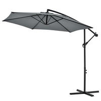 AMPELSCHIRM Budva - Grau, Textil/Metall (290/270cm) - casa.pro