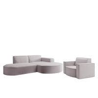 SOFASET Palma Ecksofa Sessel Ascot - Rosa, Holzwerkstoff/Textil (236/78/165cm) - Fun Möbel