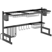 ABTROPFGESTELL DE-11037 2 Ebenen mit Messerhalter Schwarz - Schwarz, Metall (30/52.5/93cm) - ComfortXL