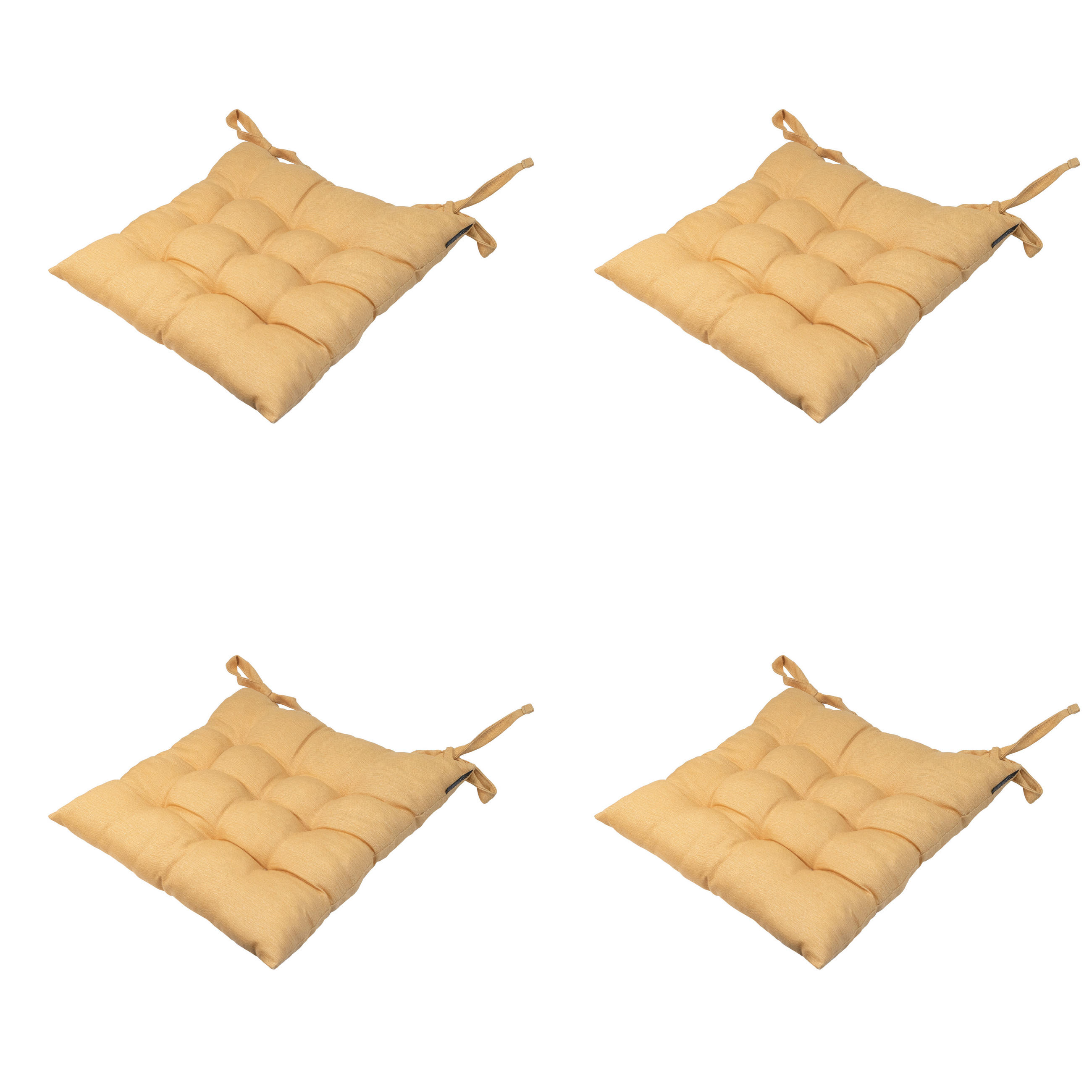 SITZKISSEN Napels - Gelb - 46/46/8 cm - 4er-Set - Gelb, Textil (46/8/46cm) - Madison