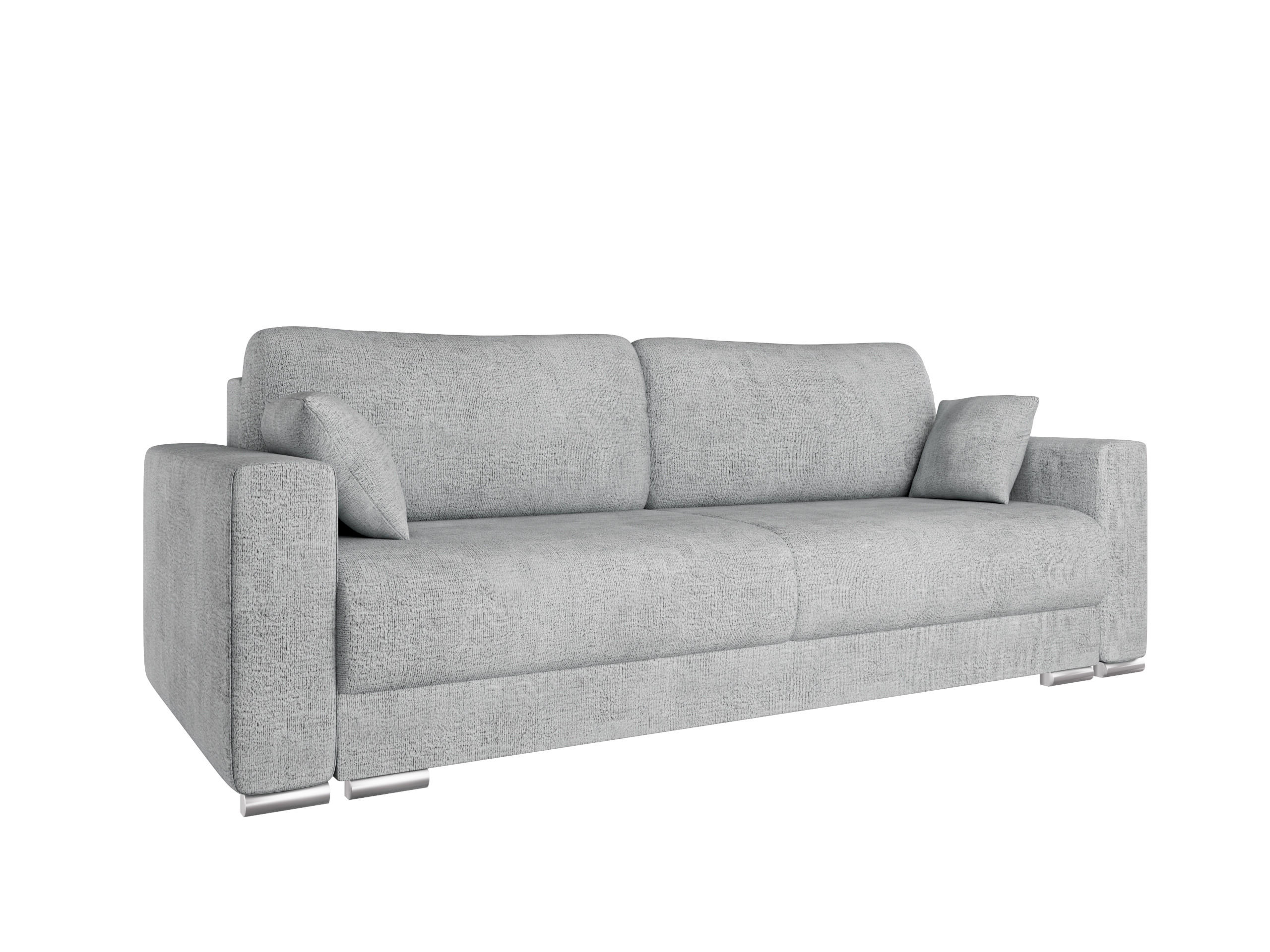 SCHLAFSOFA Calma mit Bettkasten 3-Sitzer modernen Stil, Hellgrau - Hellgrau, Holz (229/87/97cm) - Panda Möbel