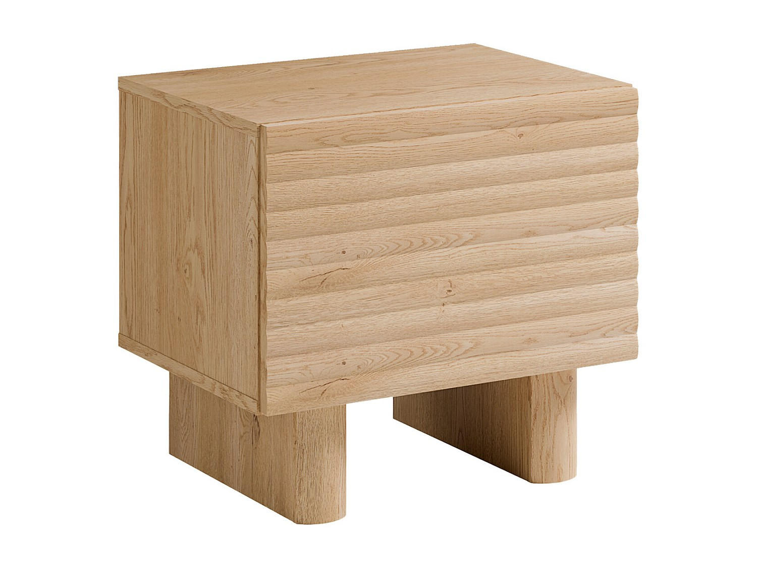 NACHTTISCH mit 1 Tür - MDF - Holzfarben - LUDIMA - Naturfarben, Holz (50/46.1/36.8cm) - Vente-Unique