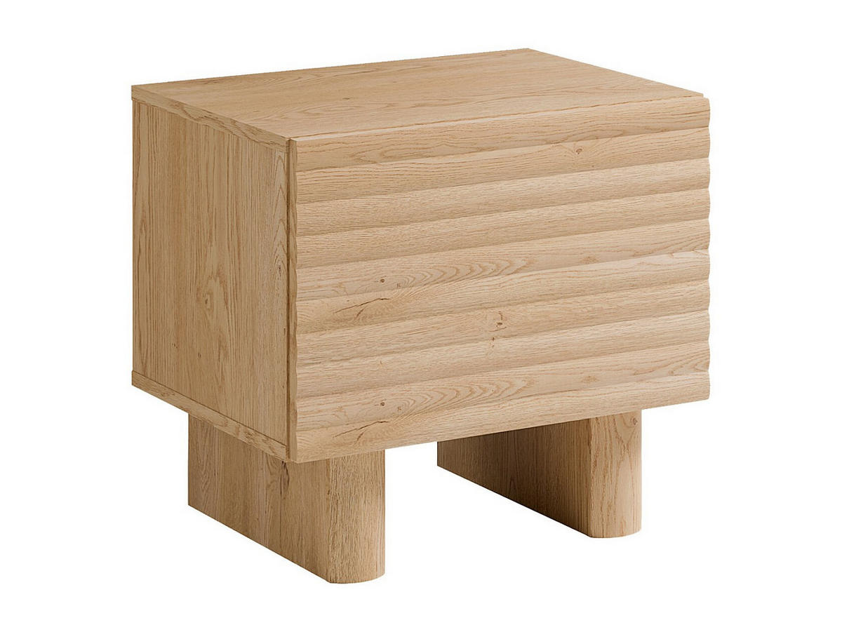 NACHTTISCH mit 1 Tür - MDF - Holzfarben - LUDIMA - Naturfarben, Holz (50/46.1/36.8cm) - Vente-Unique