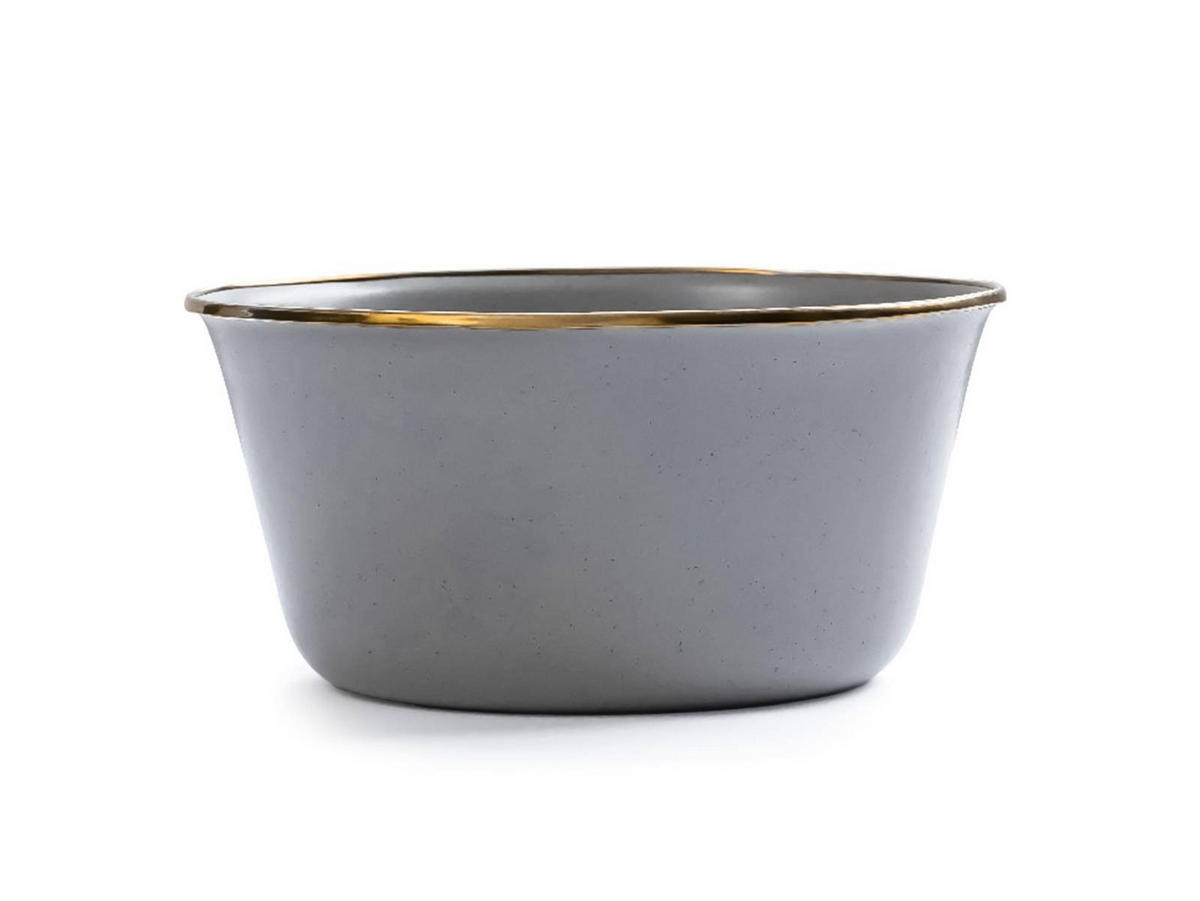 RÜHRSCHÜSSEL Emaille 2er Set Mixing Bowl slate grey - Grau, Metall (26/15cm) - BAREBONES