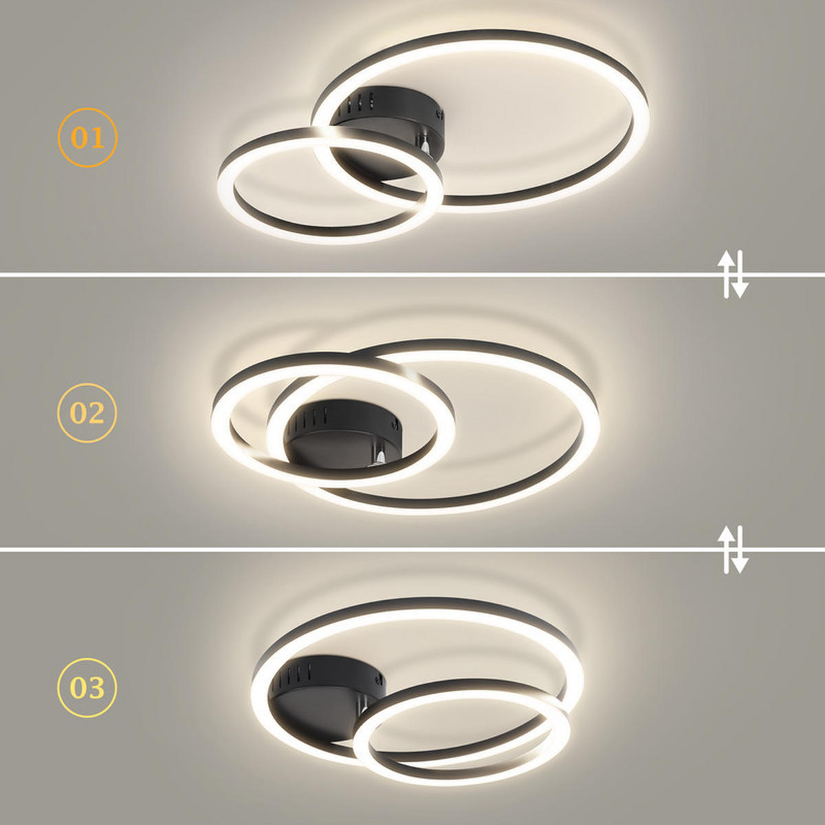 LED stropní svítidlo 30/40,5/6,7 cm - černá, plast (40.5/30/6.7cm) - Nettlife