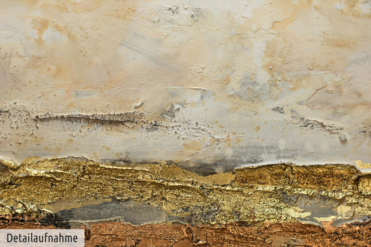 ACRYLBILD HANDGEMALT 120/40 cm - Weiß/Braun, Holz/Textil (1.76/40cm) - KUNSTLOFT