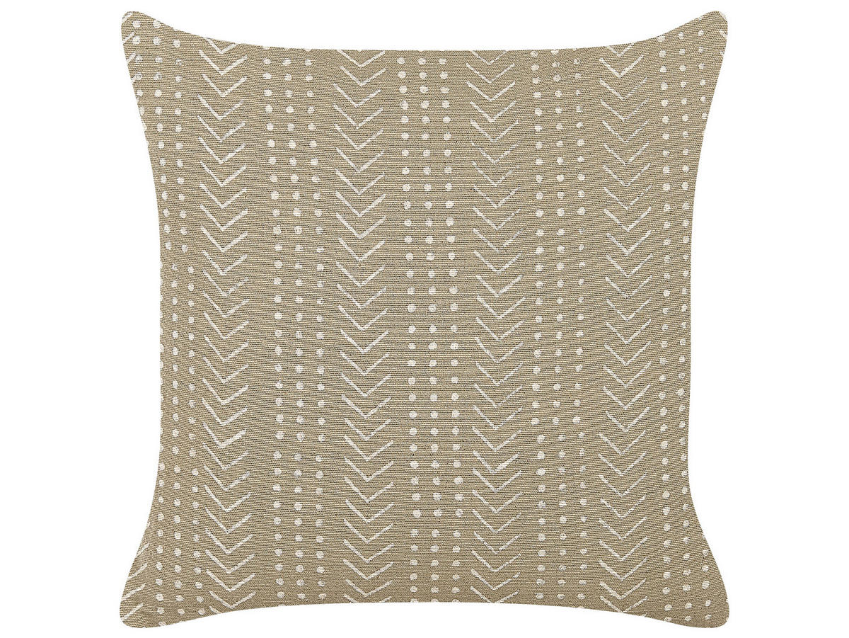 DEKOKISSEN Cremeweiß 45/45 cm Senecio - Ecru, Naturmaterialien/Textil (45/45cm) - Beliani