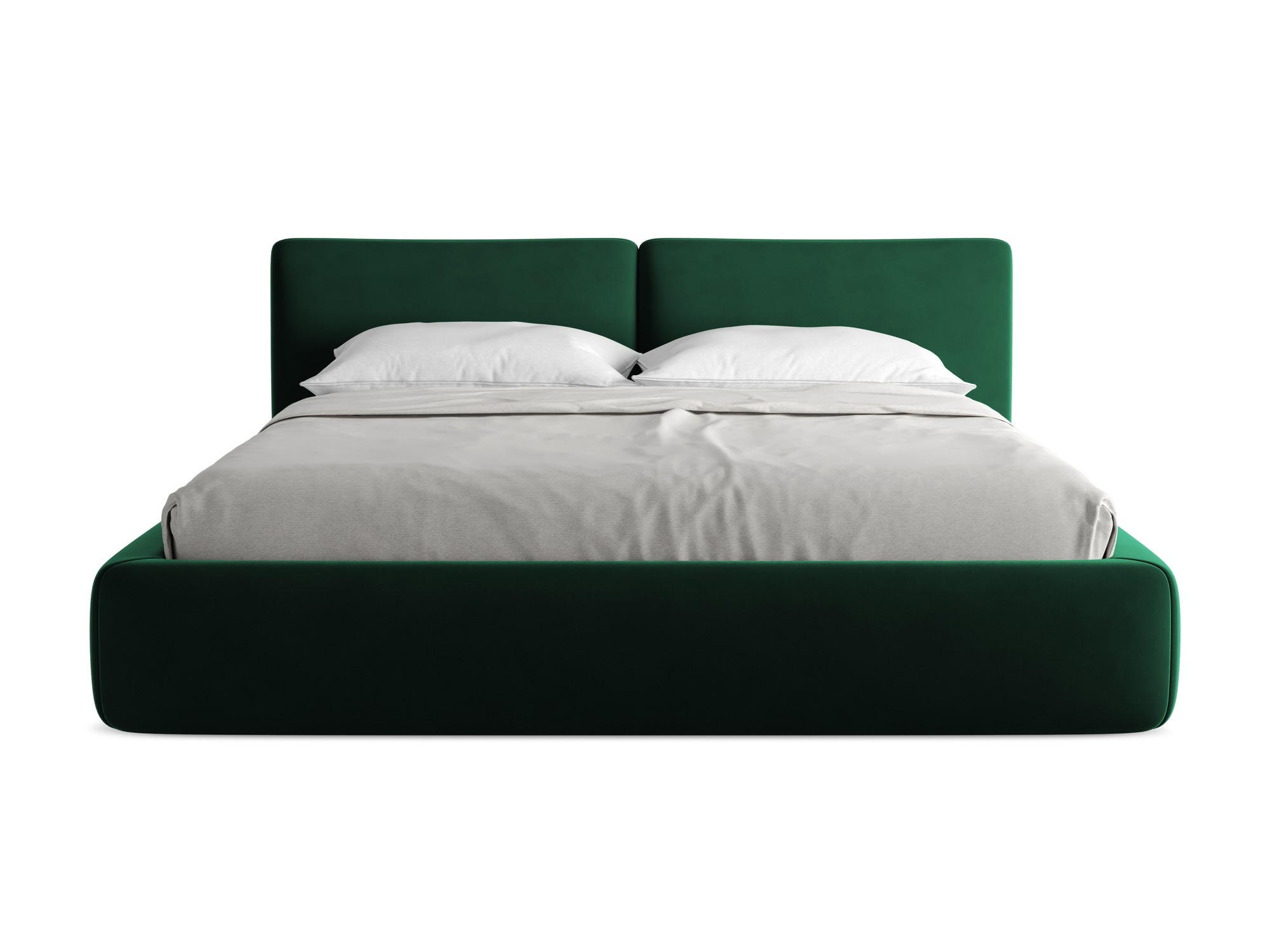 POLSTERBETT mit Bettkasten und Lattenrost 200x228 Grün - Dunkelgrün/Schwarz, Kunststoff/Textil (180/200cm) - Makamii