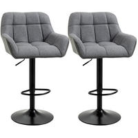 BARHOCKER 2er-Set höhenverstellbar 57,5 x 52,5 x 93-114 cm Grau - Grau, Metall (52.5/114/57.5cm) - Meubliv