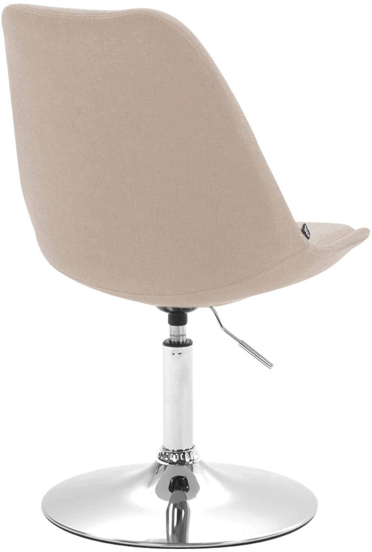 DREHSTUHL Stoff creme - Chromfarben/Creme, Textil/Metall (48/76/57cm) - CLP