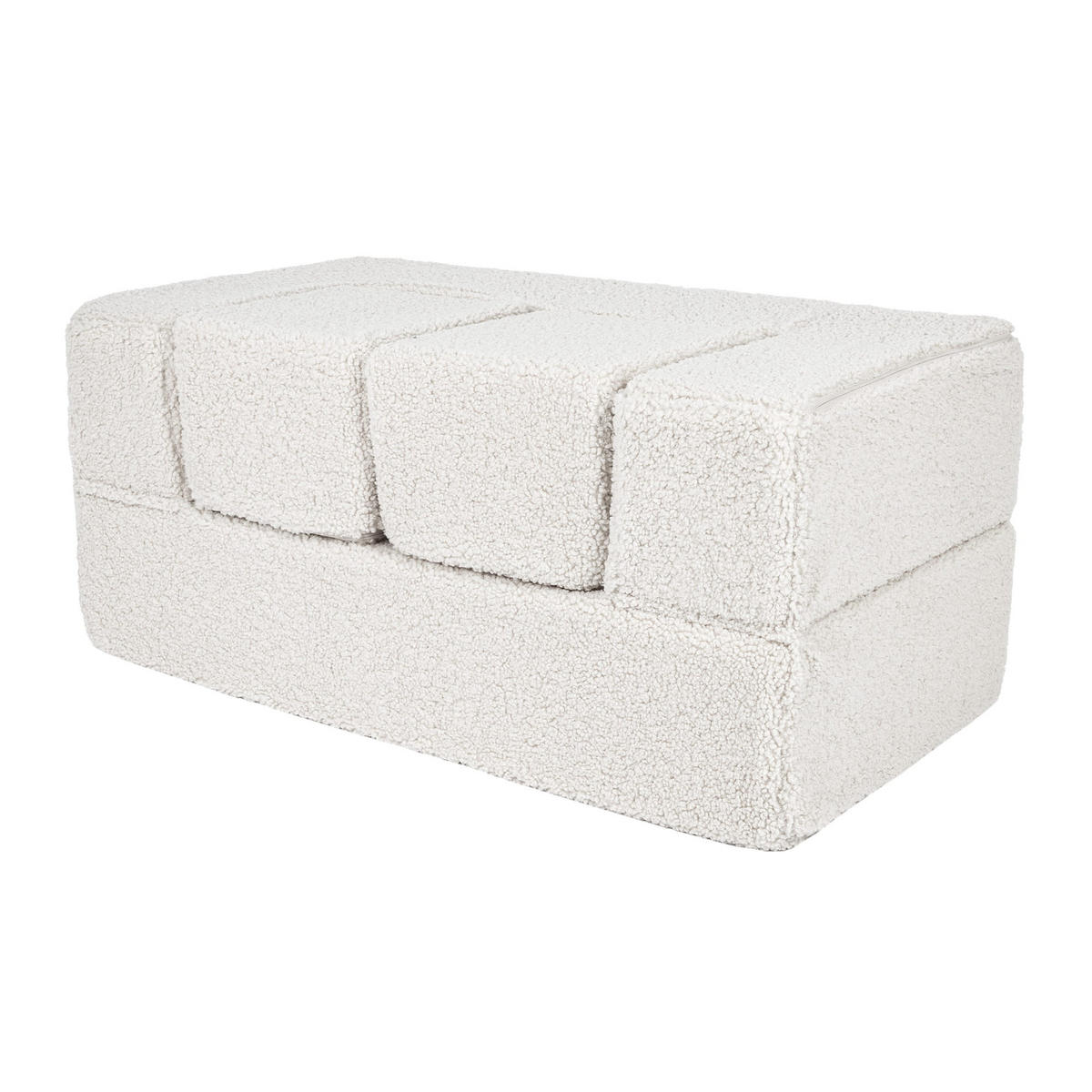 KINDERSOFA, Bearly, Cube, Cremig - Creme, Textil (96/40/50cm) - MeowBaby