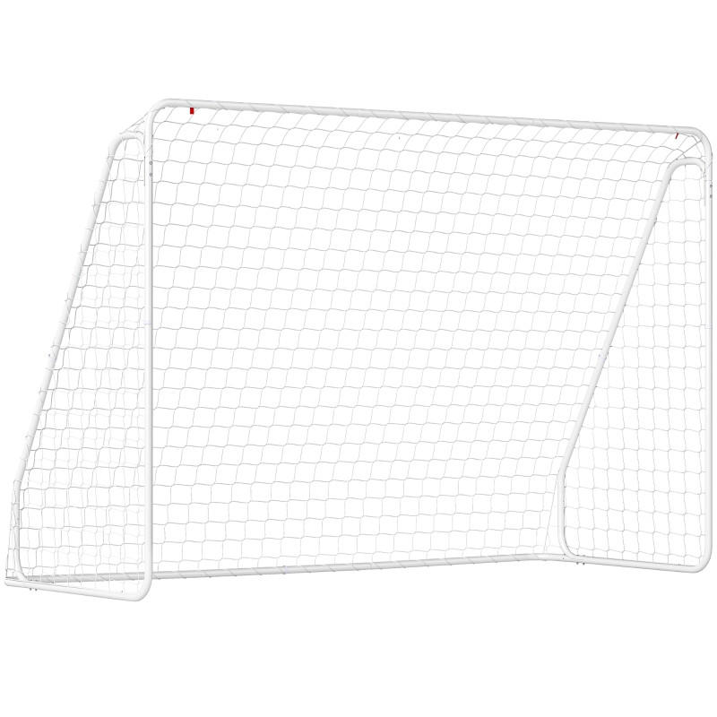 FUSSBALLTOR DE-09881 mit Trainingskäfig, UV-beständig Weiß - Weiß, Metall (120/301cm) - ComfortXL