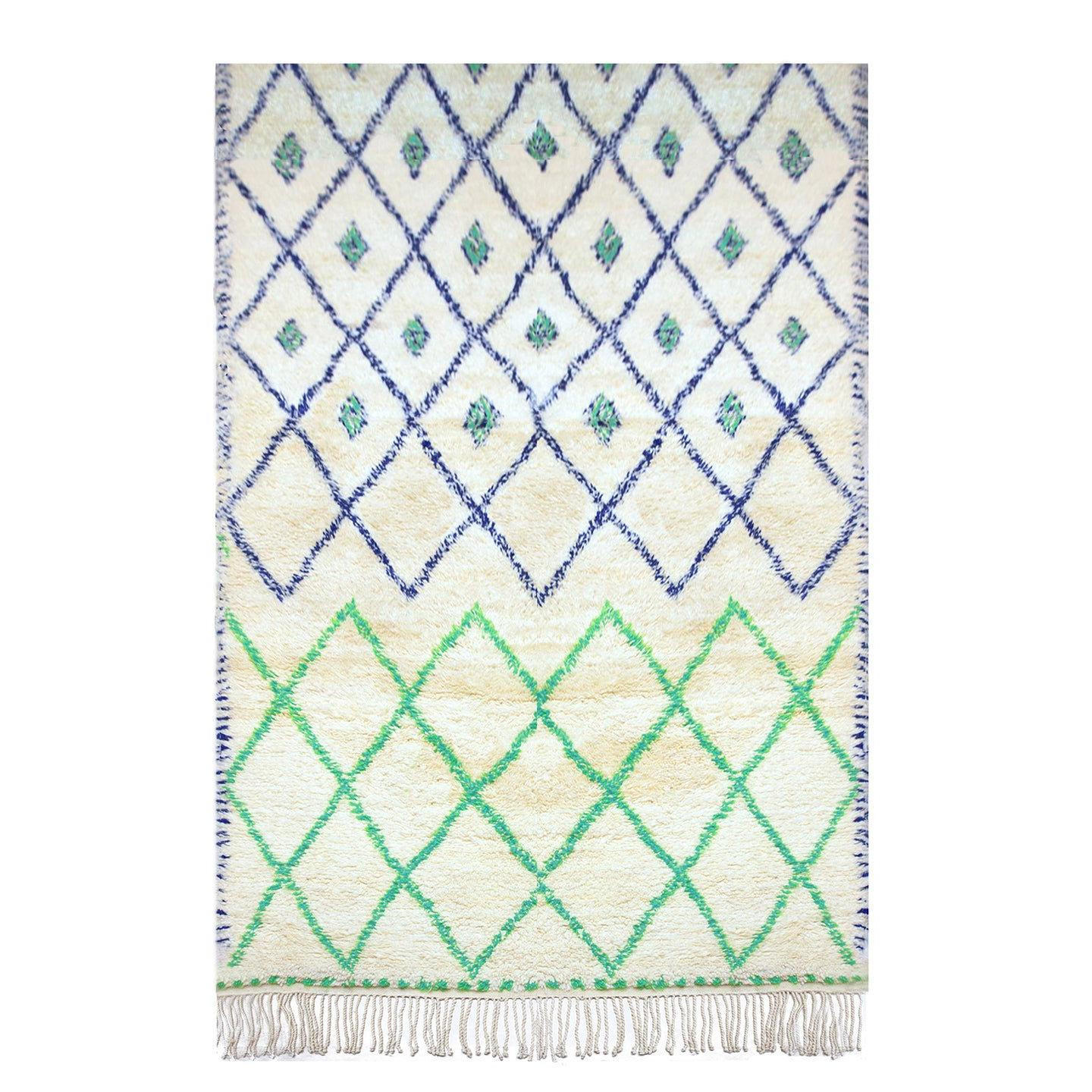 BERBERTEPPICH marokkanisch aus Majorelle-Wolle blau - Blau, Naturmaterialien (250/350cm) - AFK Living