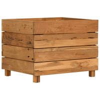 HOCHBEET 50x40x38 cm Teak Altholz und Stahl - Braun, Holz (50/38/40cm)