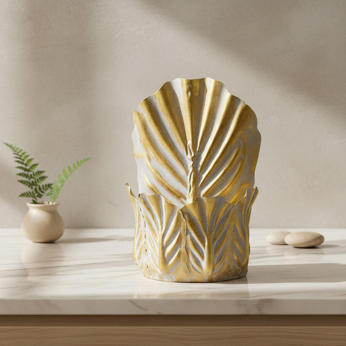 BLUMENTOPF Marina Gold 24/14/36 cm Metall - Goldfarben, Metall (14/36/24cm) - Mondex