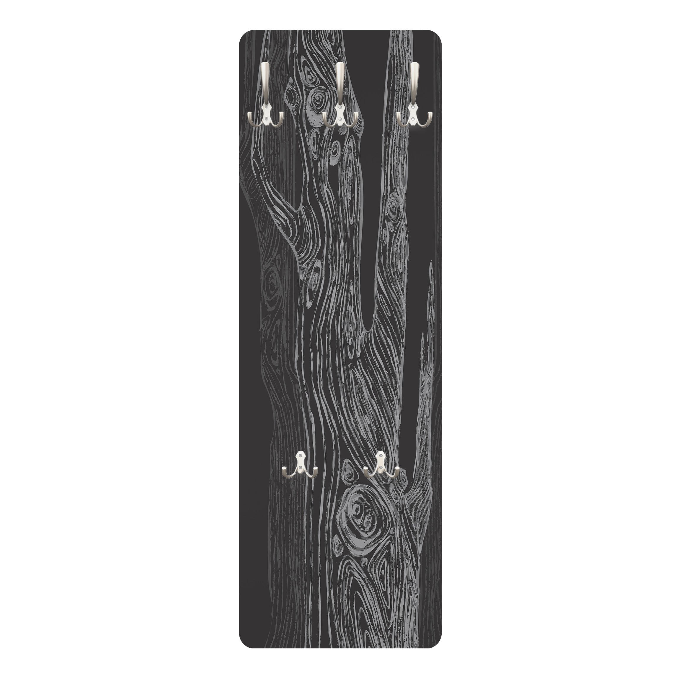 Bilderwelten Wandgarderobe Schwarz 34x105x1.6 cm