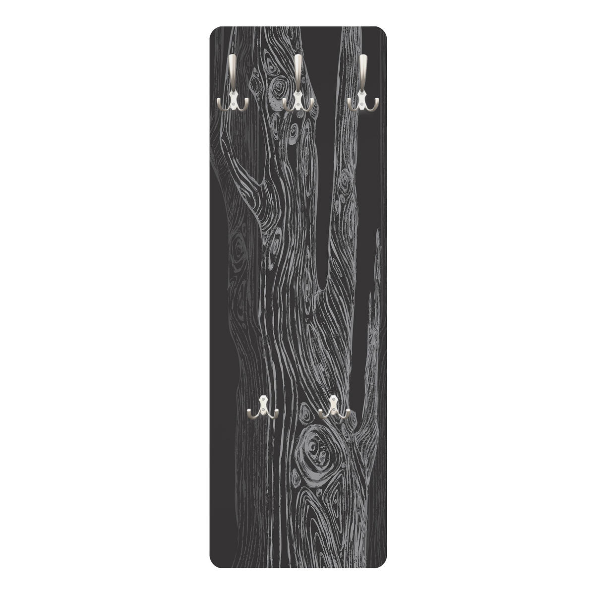 WANDGARDEROBE - No.MW20 Wohnwald Anthrazit-Grau 34/105 cm - Schwarz, Holzwerkstoff (34/105/1.6cm) - Bilderwelten