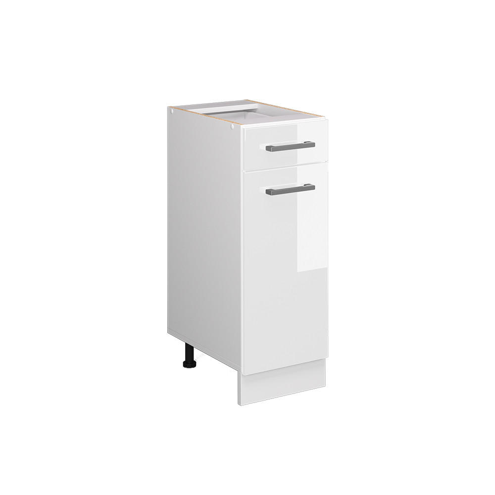 KÜCHENUNTERSCHRANK R-Line Weiß Hochglanz 30 cm ohne AP - Weiß Hochglanz/Weiß, Holzwerkstoff (30/81.6/46cm) - Vicco