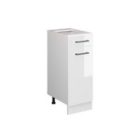 KÜCHENUNTERSCHRANK R-Line Weiß Hochglanz 30 cm ohne AP - Weiß Hochglanz/Weiß, Holzwerkstoff (30/81.6/46cm) - Vicco